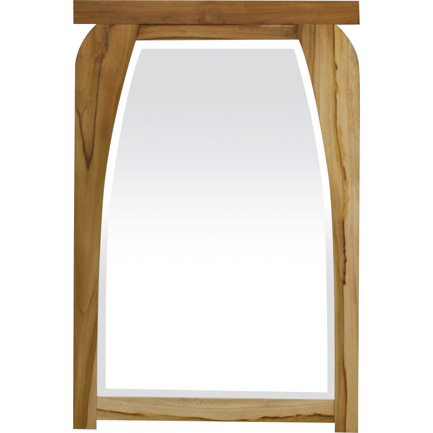 Modern Shape Teak Wall Mirror in Natural Finish By Homeroots | Mirrors | Modishstore - 3