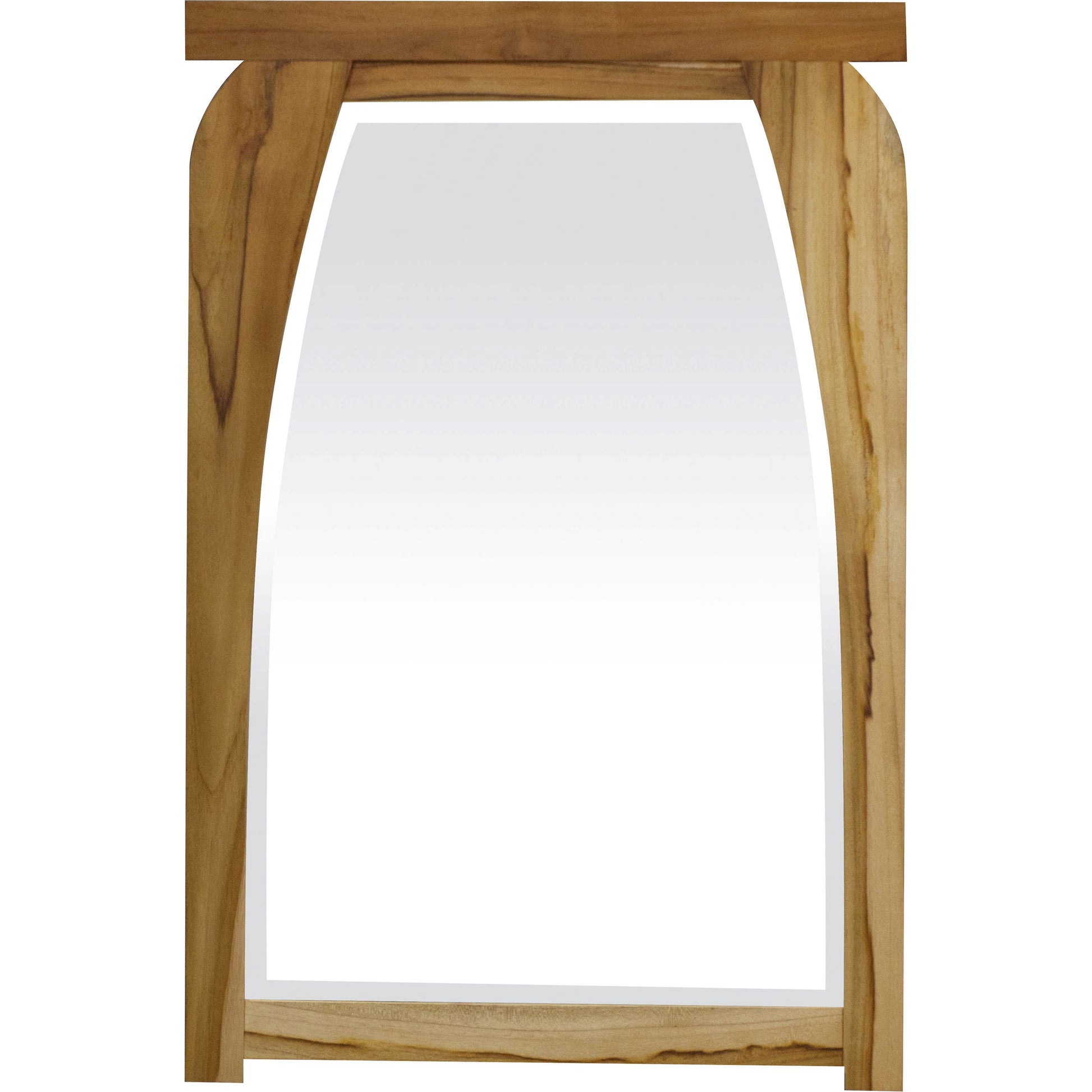 Modern Shape Teak Wall Mirror in Natural Finish By Homeroots | Mirrors | Modishstore - 3