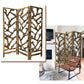 Rustic Earthy Wood Root Three Panel Room Divider Screen By Homeroots | Room Dividers | Modishstore - 2