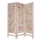 3 Panel Pink Room Divider with Cut Square Wood Design By Homeroots | Room Dividers | Modishstore - 5