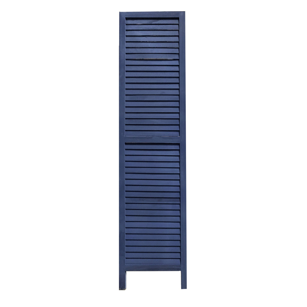 3 Panel Light Blue Shutter Screen Room Divider By Homeroots | Room Dividers | Modishstore - 7