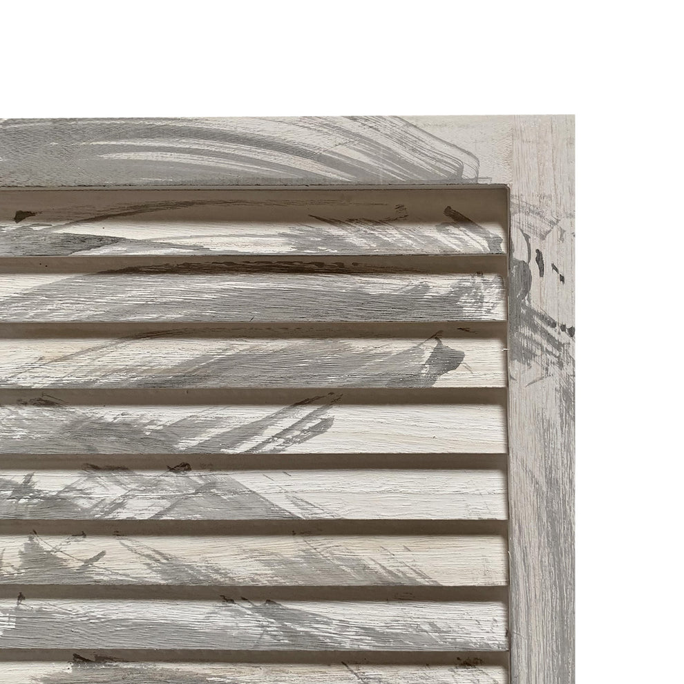 3 Panel Light Blue Shutter Screen Room Divider By Homeroots | Room Dividers | Modishstore - 17