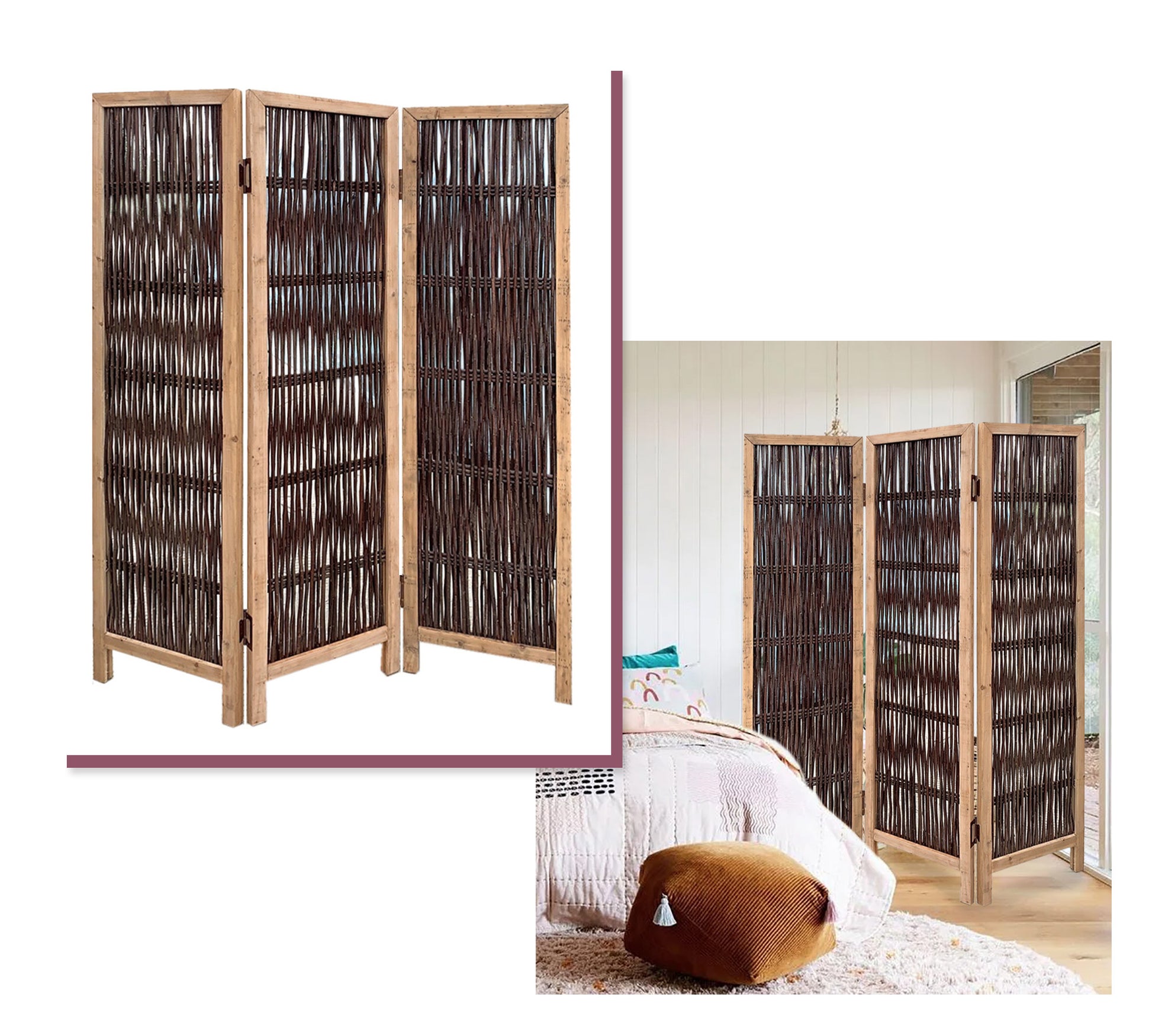3 Panel Kirkwood Room Divider with Interconnecting Branches Design By Homeroots | Room Dividers | Modishstore - 3