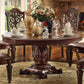 Round Wooden Top Dining Table With Single Carved Pedestal By Homeroots | Dining Tables | Modishstore