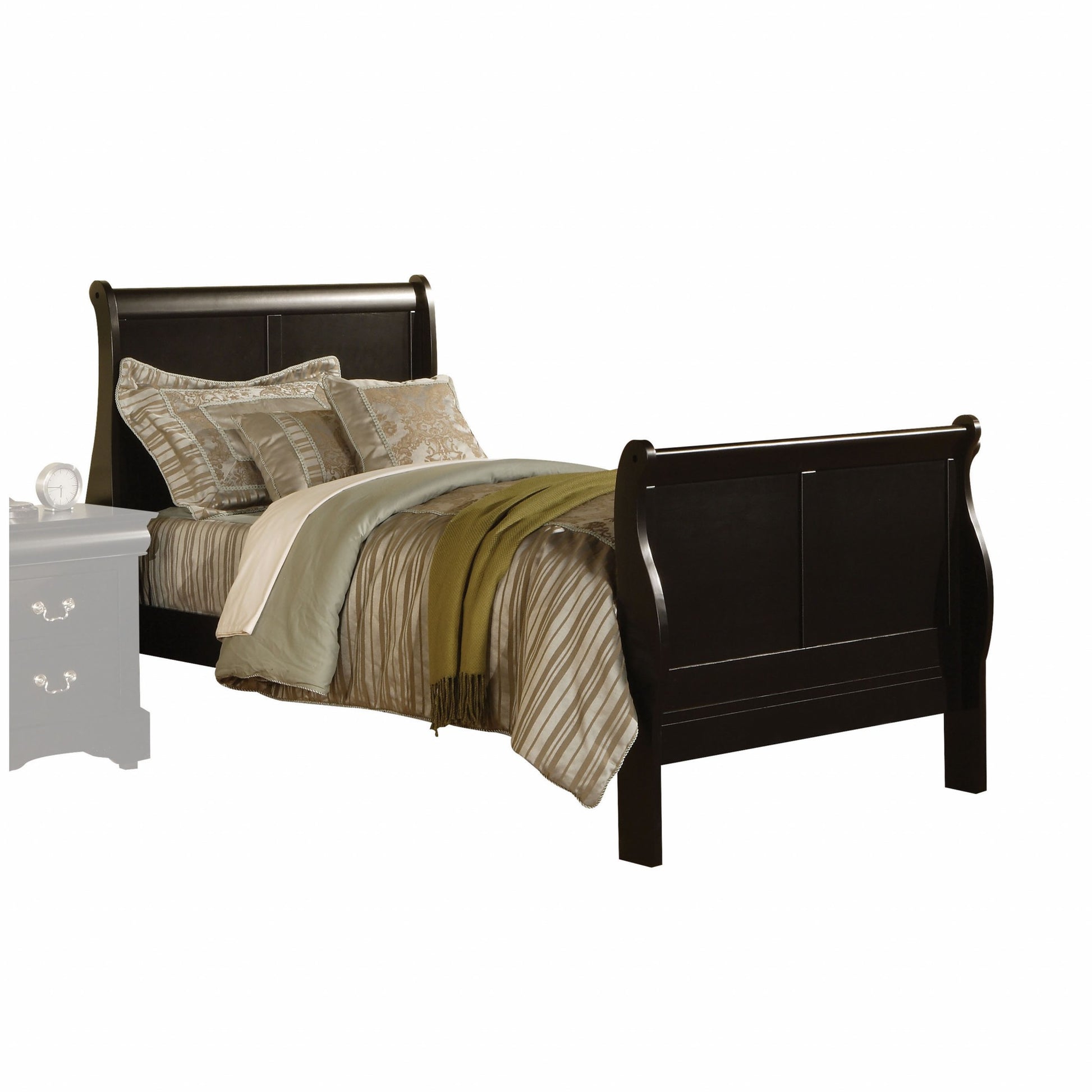 Black Wooden Full Size Sleigh Bed By Homeroots | Beds | Modishstore