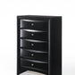 48' Black Wood Chest With Center Metal Glide By Homeroots | Drawers | Modishstore