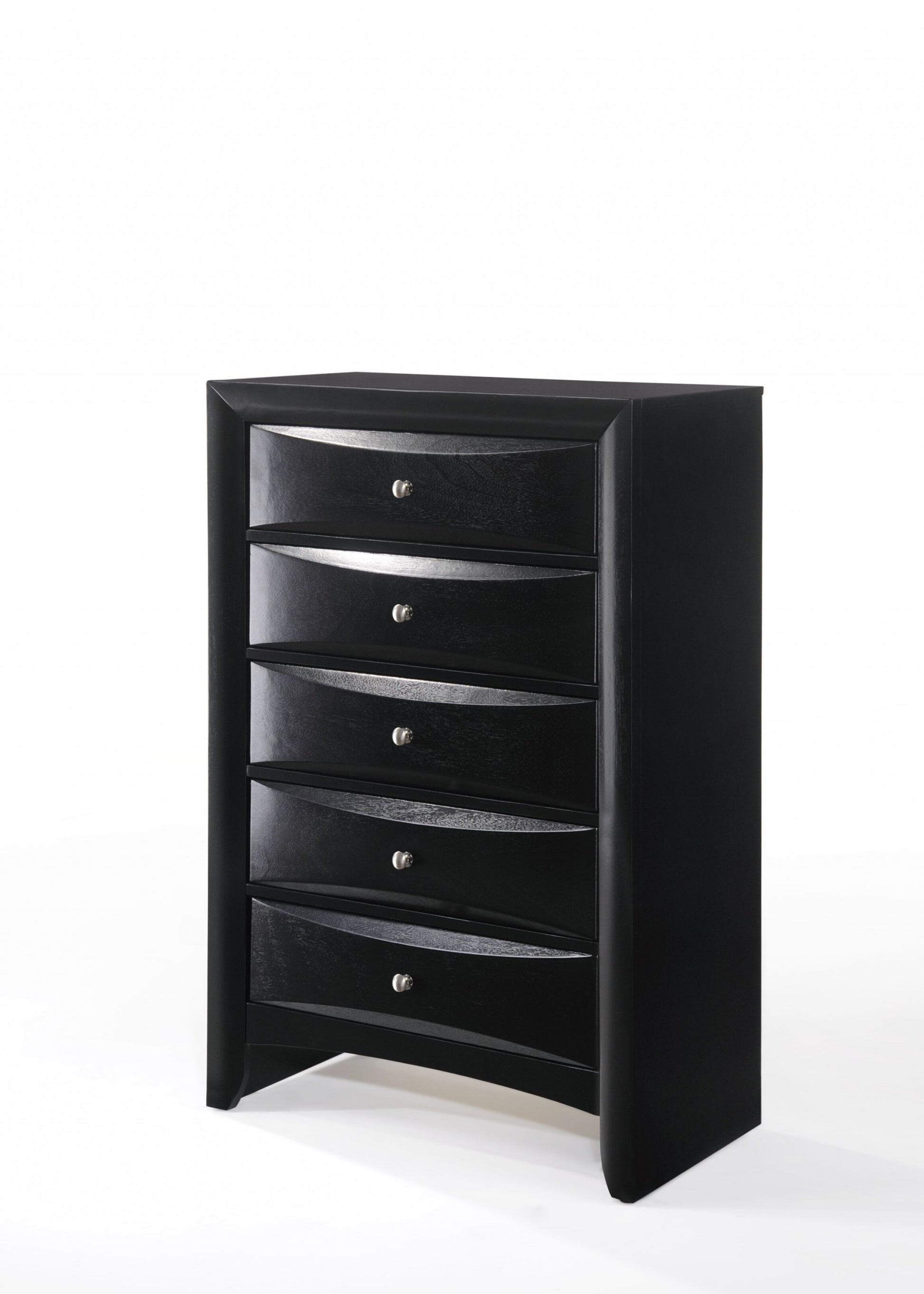 48' Black Wood Chest With Center Metal Glide By Homeroots | Drawers | Modishstore