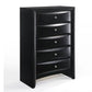 48' Black Wood Chest With Center Metal Glide By Homeroots | Drawers | Modishstore - 2