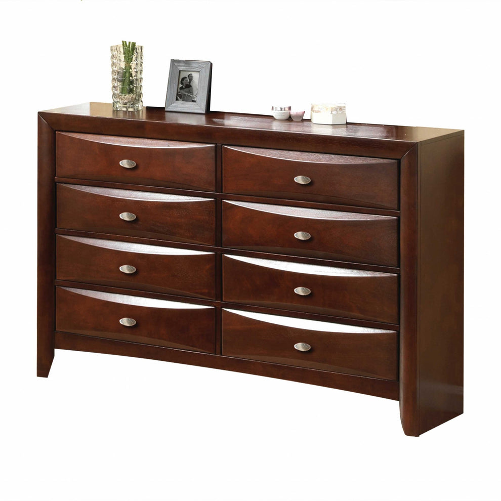 41' Espresso Wood Finish Dresser With 8 Drawers By Homeroots | Dressers | Modishstore - 2