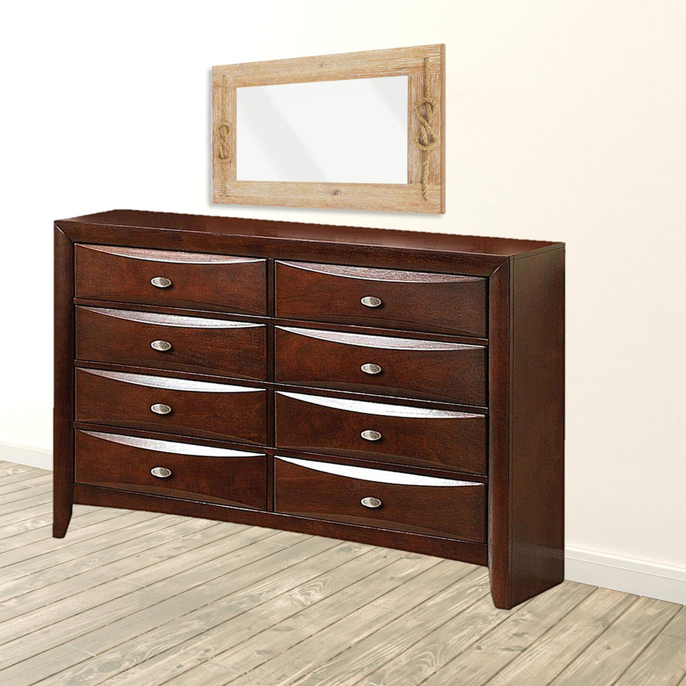 41' Espresso Wood Finish Dresser With 8 Drawers By Homeroots | Dressers | Modishstore - 4