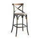 43' High Back Antiqued Copper And Oak Finish Bar Chair By Homeroots | Bar Stools | Modishstore - 2