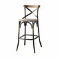 43' High Back Antiqued Copper And Oak Finish Bar Chair By Homeroots | Bar Stools | Modishstore - 3