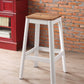 Contrast White And Natural Wood Bar Stool By Homeroots | Bar Stools | Modishstore - 2