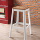Contrast White And Natural Wood Bar Stool By Homeroots | Bar Stools | Modishstore