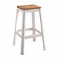Contrast White And Natural Wood Bar Stool By Homeroots | Bar Stools | Modishstore - 3
