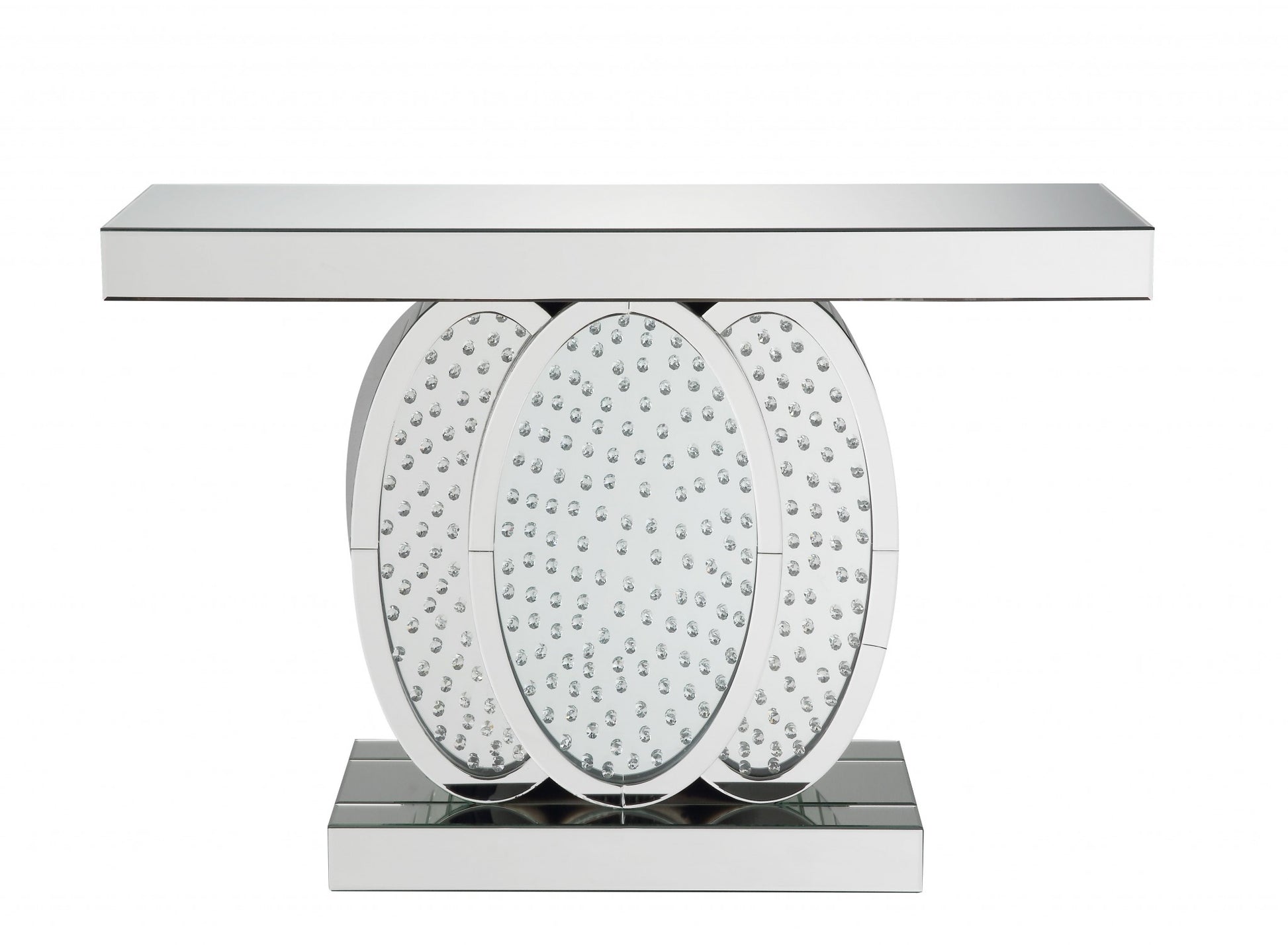 Clear Glass and Faux Crystal Console Table By Homeroots | Console Tables | Modishstore