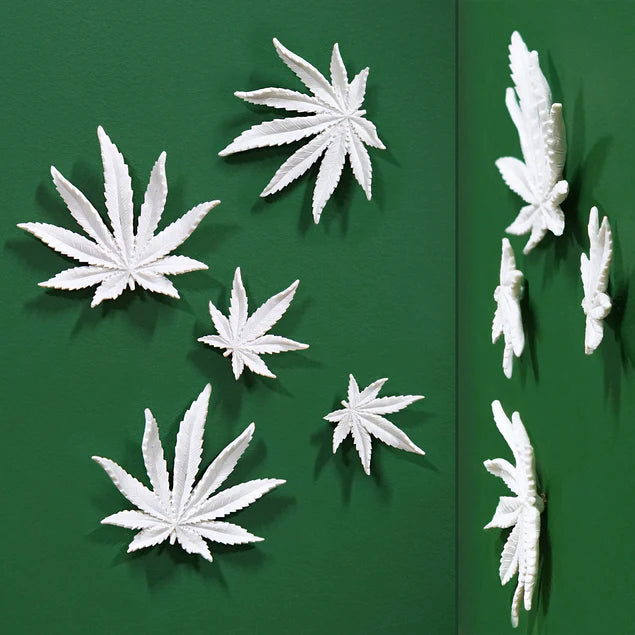 Wall Play Cannabis Leaf Set Of 10 By Gold Leaf Design Group | Wall Decor |  Modishstore