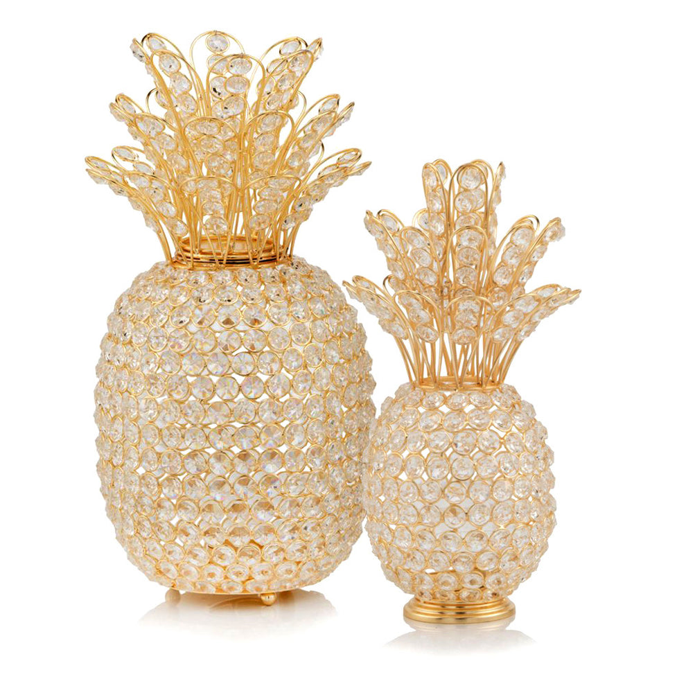 15" Gold Pineapple Faux Crystal Sculpture By Homeroots | Sculptures | Modishstore - 2