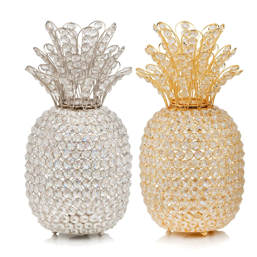 15" Gold Pineapple Faux Crystal Sculpture By Homeroots | Sculptures | Modishstore - 3