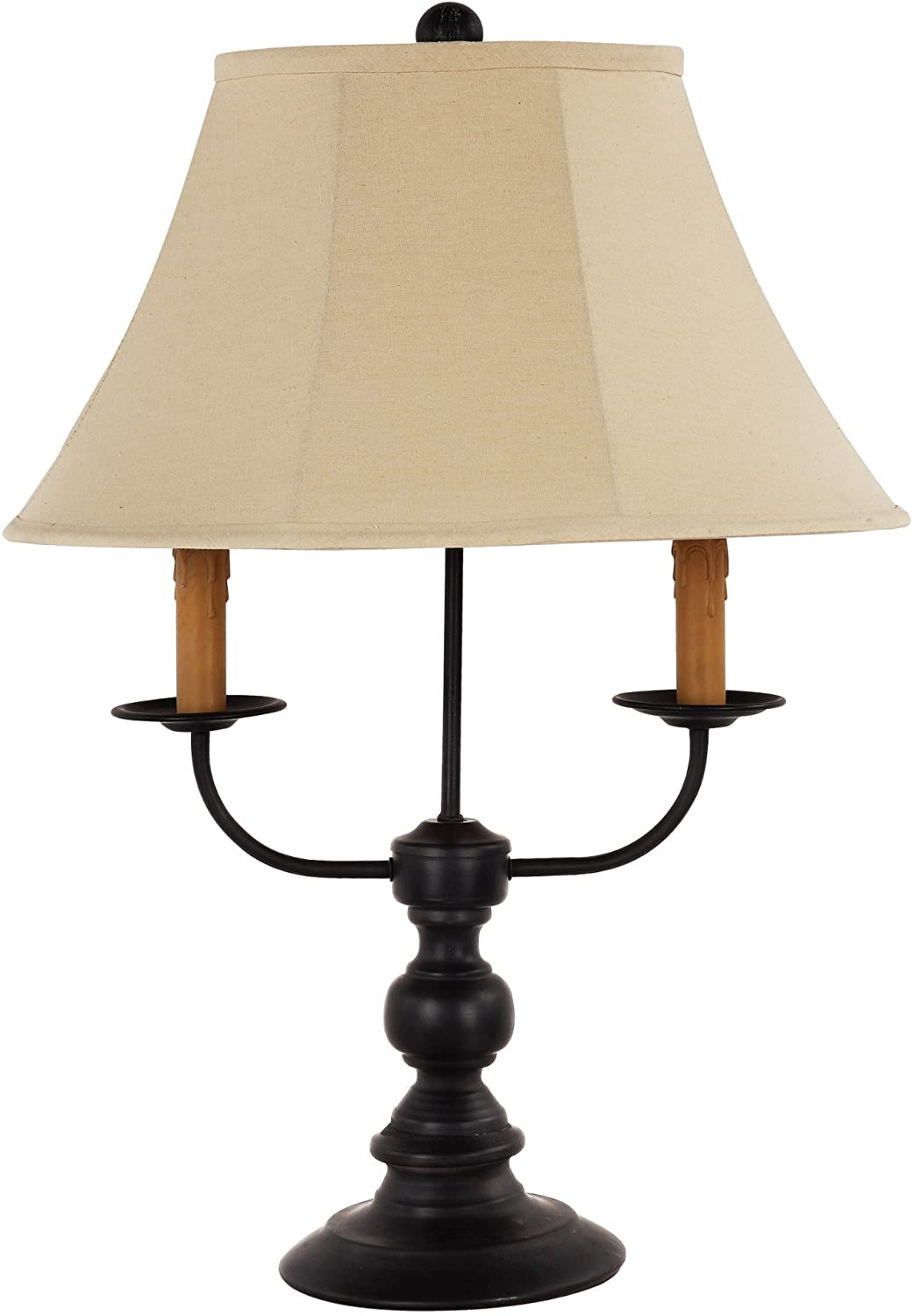 Black Double Vintage Candle Table Lamp By Homeroots | Table Lamps | Modishstore