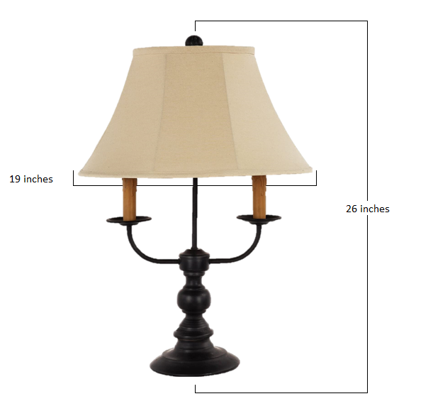 Black Double Vintage Candle Table Lamp By Homeroots | Table Lamps | Modishstore - 5