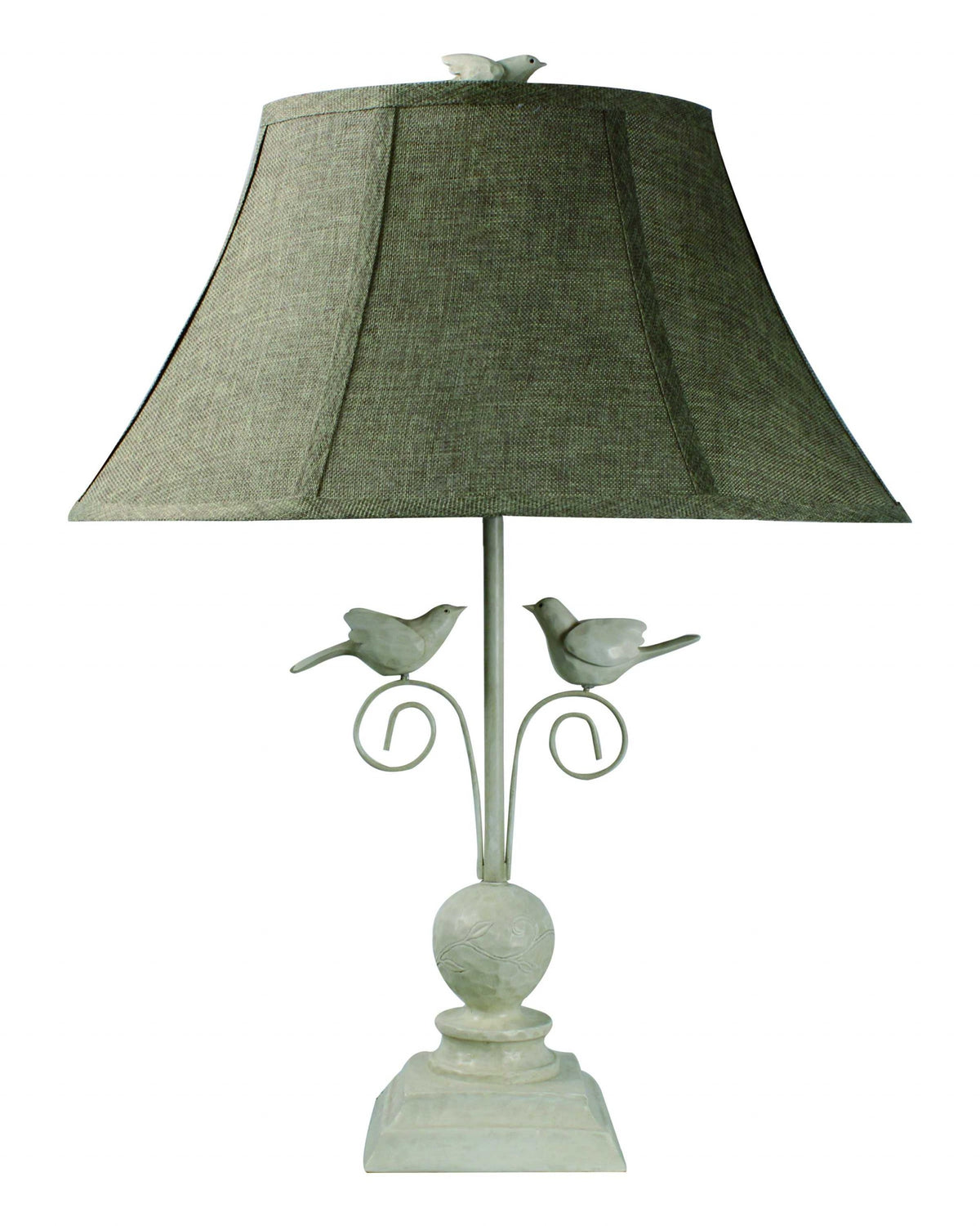 Cheerful White Table Lamp with 3D White Birds By Homeroots | Table Lamps | Modishstore