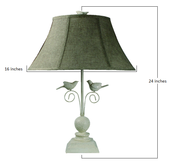 Cheerful White Table Lamp with 3D White Birds By Homeroots | Table Lamps | Modishstore - 2
