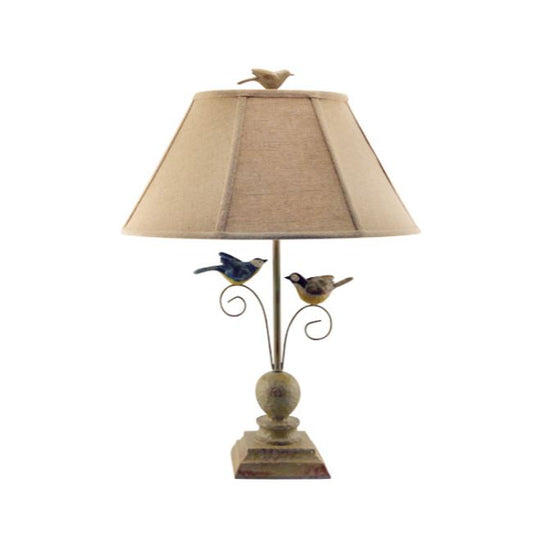 Cheerful Taupe Base Table Lamp with 3D Colorful Birds By Homeroots | Table Lamps | Modishstore