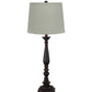 Distressed Black Traditional Table Lamp with Natural Shade By Homeroots | Table Lamps | Modishstore