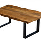63" Modern Rustic Real Wood Live Edge Dining Table By Homeroots | Dining Tables | Modishstore - 3