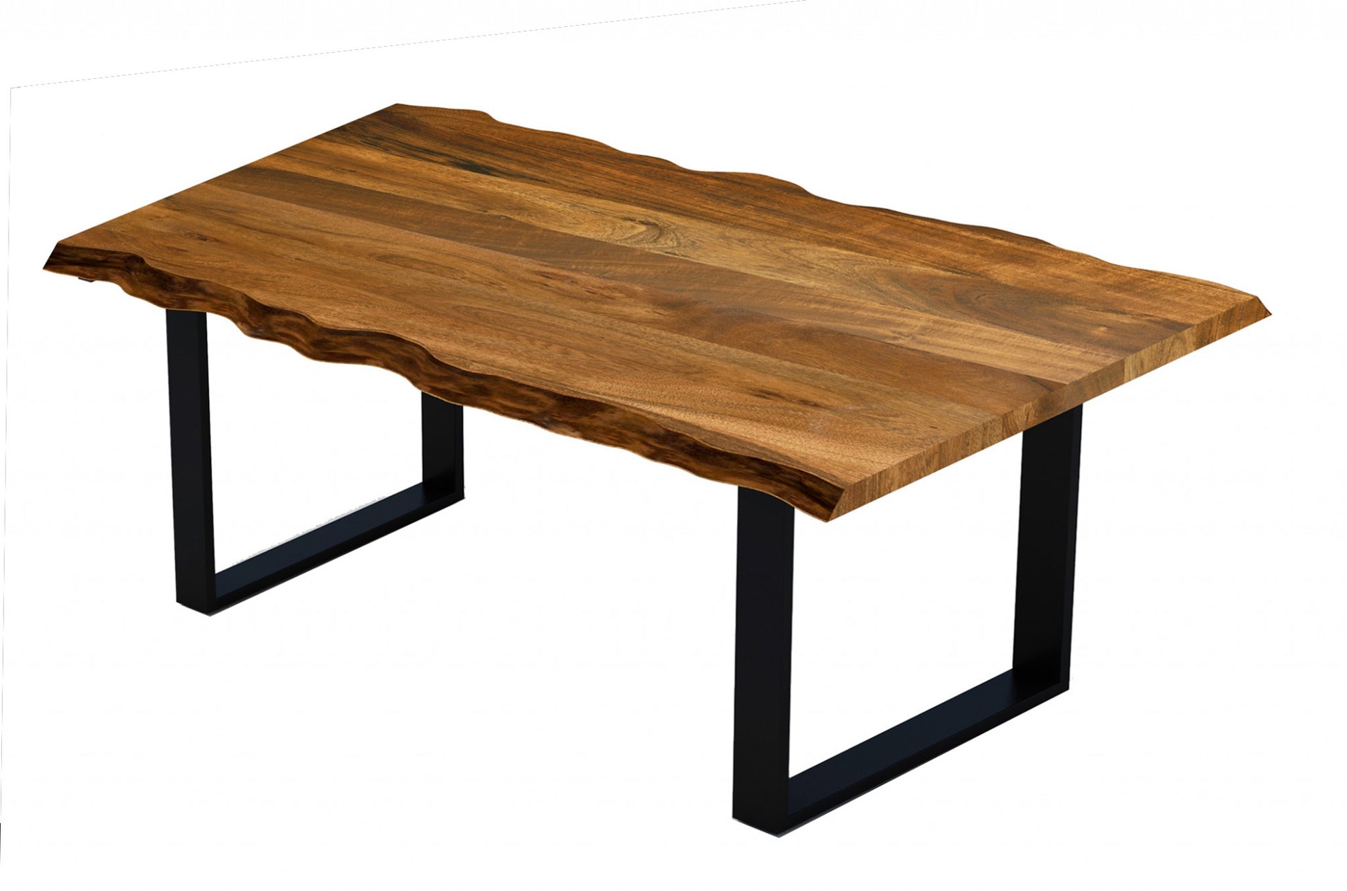 63" Modern Rustic Real Wood Live Edge Dining Table By Homeroots | Dining Tables | Modishstore - 3
