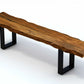 63" Live Edge Acacia Wood Bench with Black Metal Legs By Homeroots | Benches | Modishstore - 2