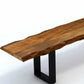 63" Live Edge Acacia Wood Bench with Black Metal Legs By Homeroots | Benches | Modishstore - 3