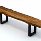 87" Live Edge Acacia Wood Bench With Black Metal Legs By Homeroots | Benches | Modishstore - 3