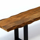 Live Edge Acacia Wood Dining Bench With Black Metal Legs By Homeroots | Benches | Modishstore - 5