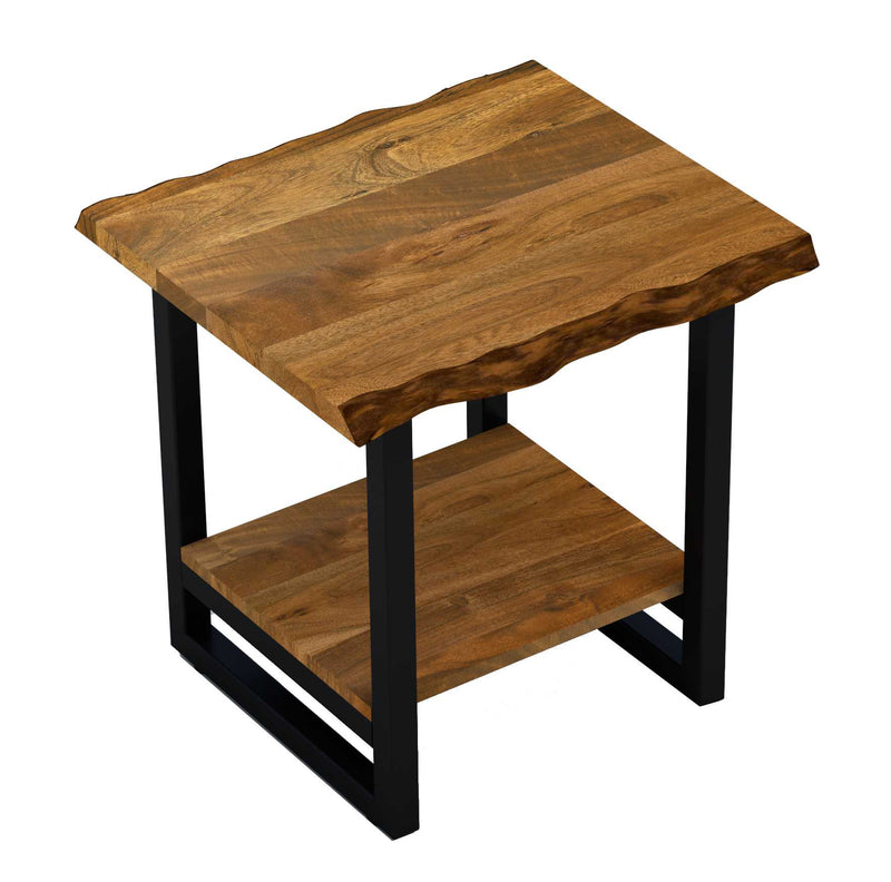 Modern Rustic Live Edge Acacia Wood End Table By Homeroots | End Tables | Modishstore