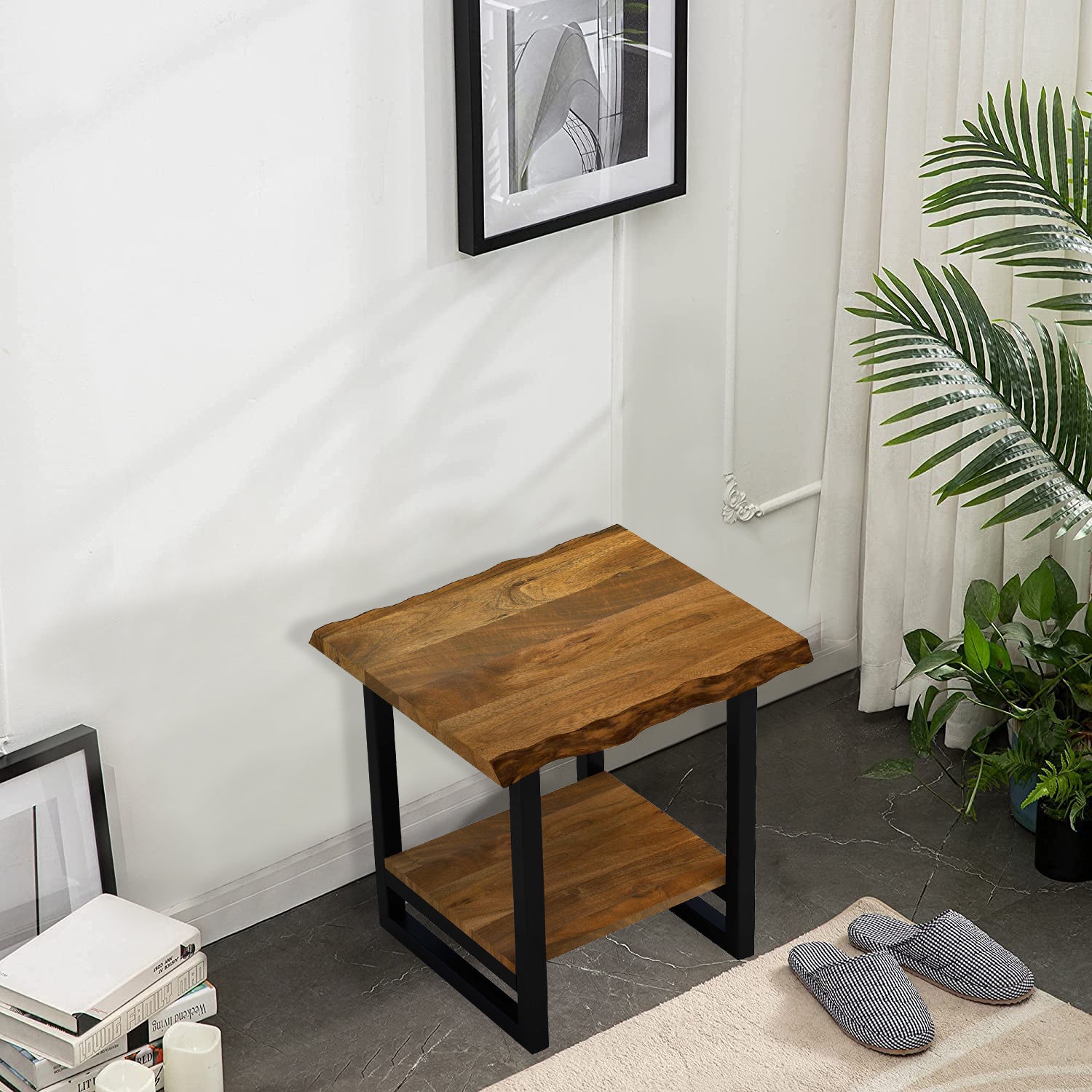 Modern Rustic Live Edge Acacia Wood End Table By Homeroots | End Tables | Modishstore - 2