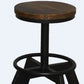 Old School Industrial Dark Wood Stool By Homeroots | Bar Stools | Modishstore - 3