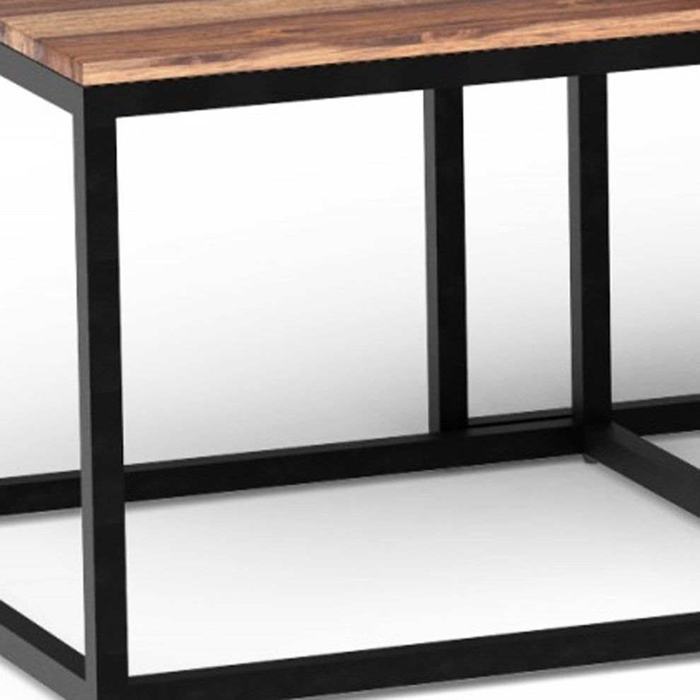 Set of 3 Natural Wood Nesting Coffee and End Tables By Homeroots | Coffee Tables | Modishstore - 3