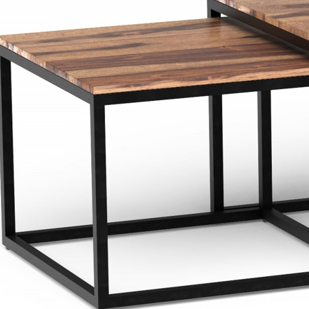 Set of 3 Natural Wood Nesting Coffee and End Tables By Homeroots | Coffee Tables | Modishstore - 4