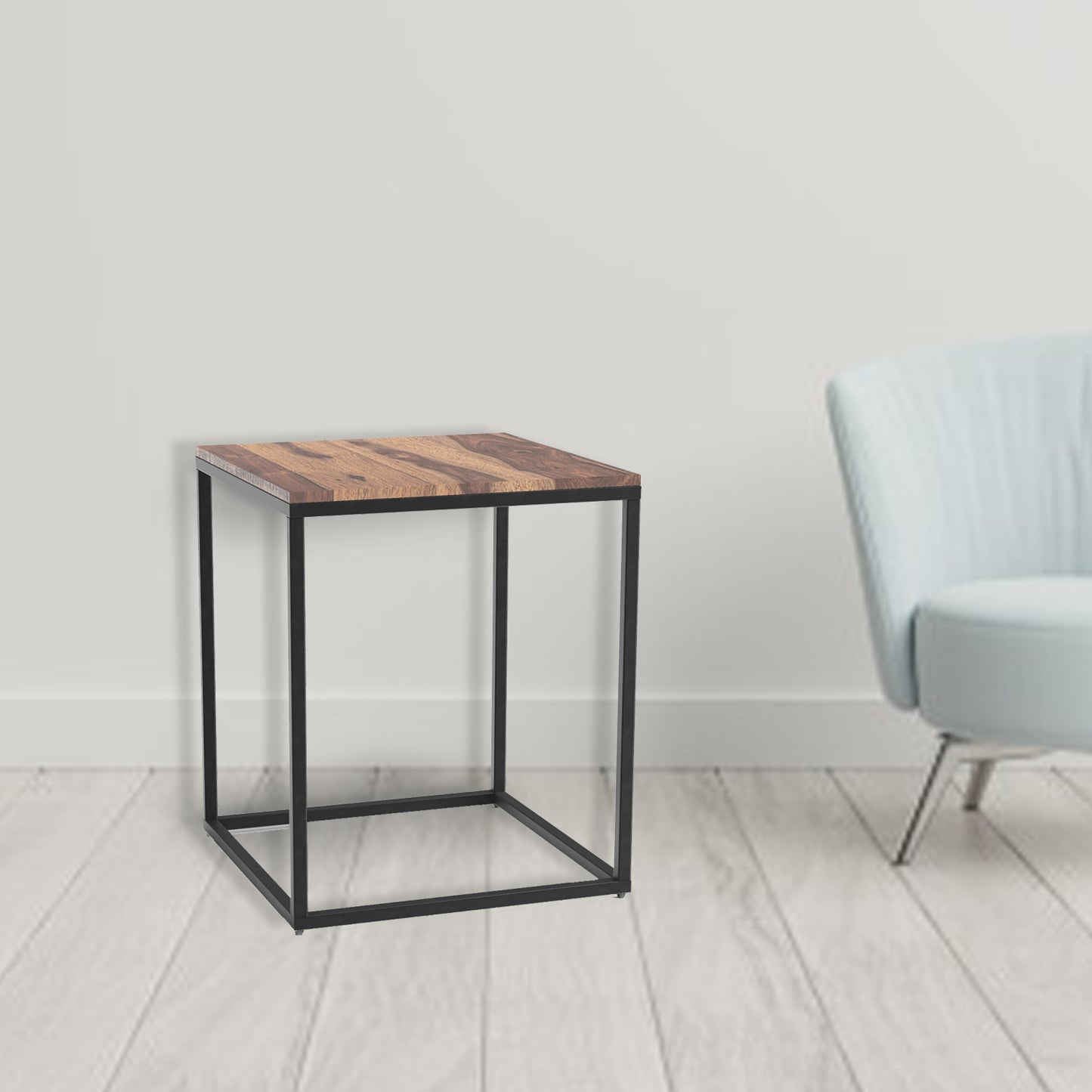 Squared Off Natural Wood End or Side Table By Homeroots