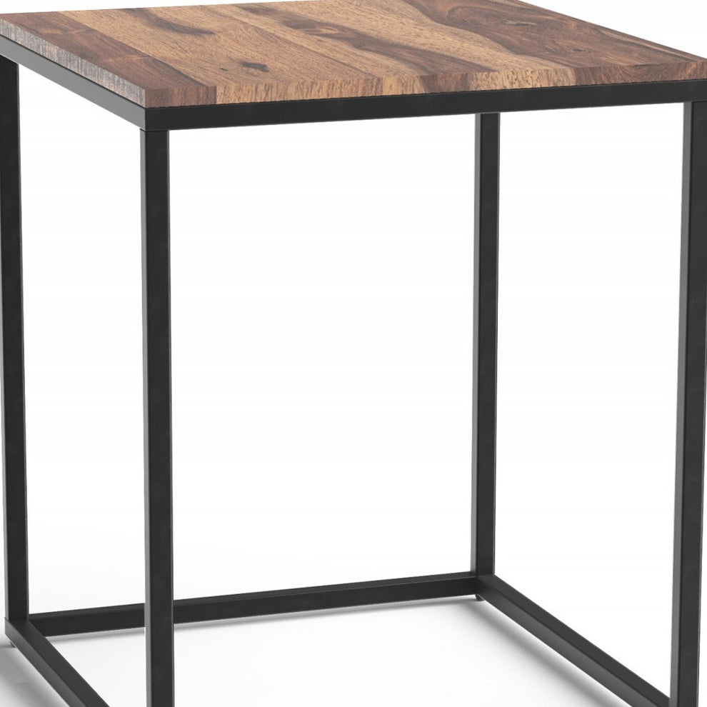 Squared Off Natural Wood End or Side Table By Homeroots | Side Tables | Modishstore - 3