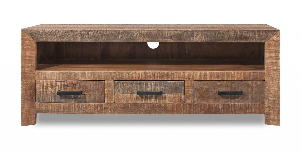 Solid Wood 3 Drawer TV Stand and Media Console By Homeroots | Console Tables | Modishstore - 2