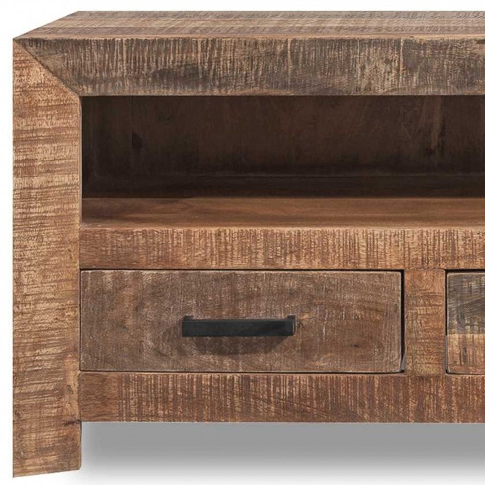 Solid Wood 3 Drawer TV Stand and Media Console By Homeroots | Console Tables | Modishstore - 3