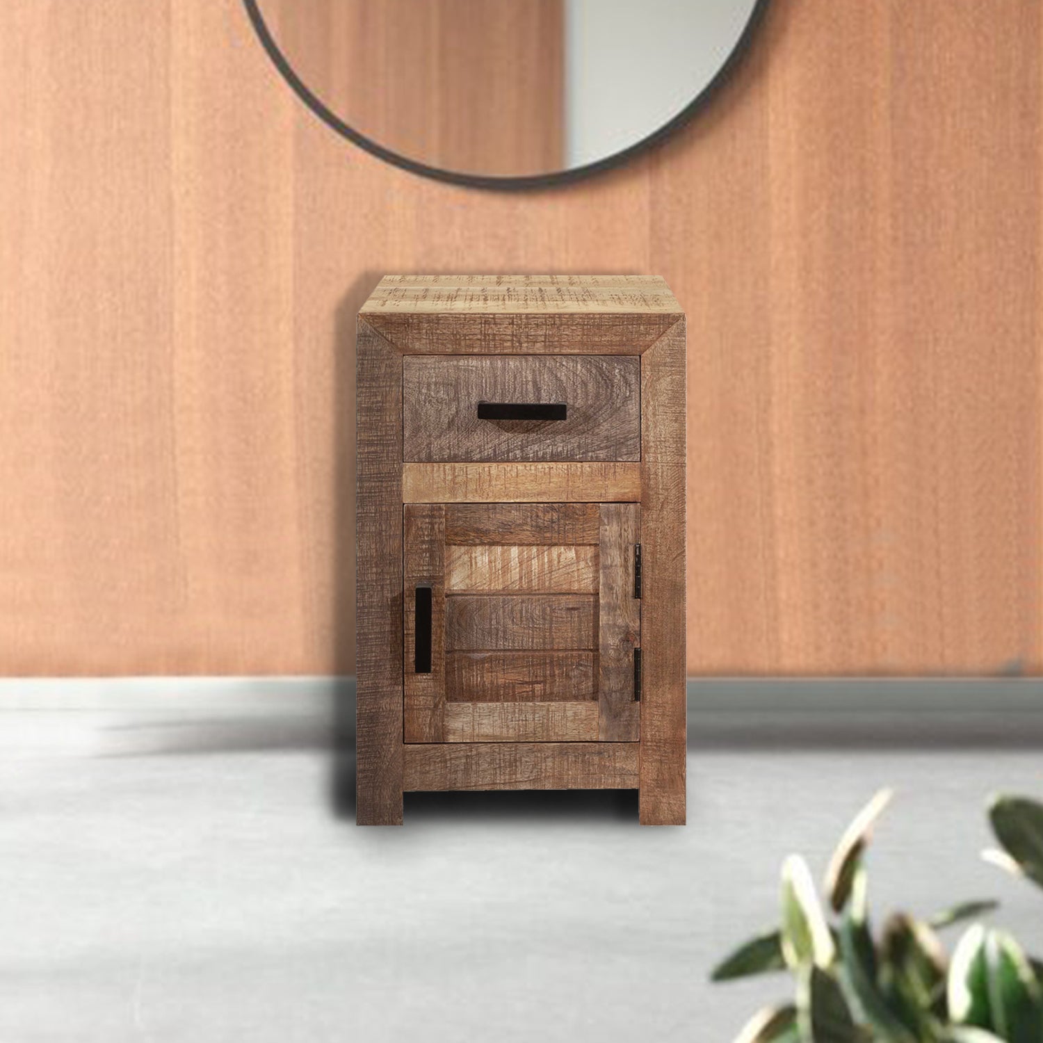 Solid Wood Butcher Block Accent Cabinet or Nightstand By Homeroots | Side Tables | Modishstore - 5
