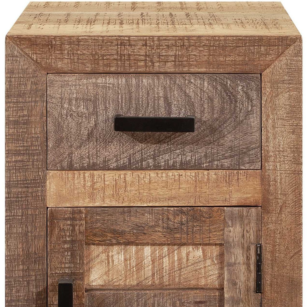 Solid Wood Butcher Block Accent Cabinet or Nightstand By Homeroots | Side Tables | Modishstore - 3