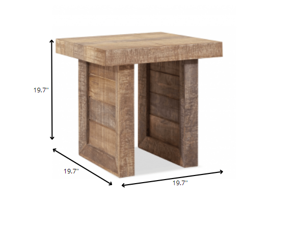 Solid Wood Butcher Block Style End or Side Table By Homeroots