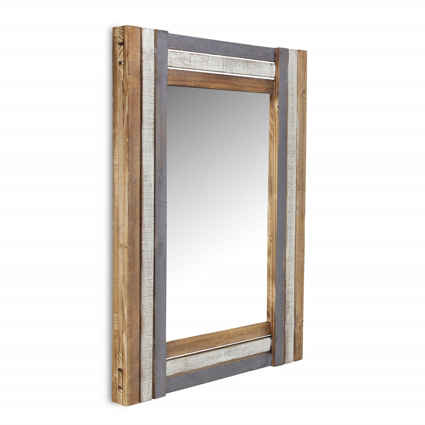 Rectangular Multicolored Wood Framed Mirror By Homeroots | Mirrors | Modishstore