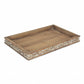 Distressed Finish Wood Tray With Side Carvings By Homeroots | Trays | Modishstore - 2