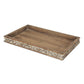 Distressed Finish Wood Tray With Side Carvings By Homeroots | Trays | Modishstore - 3